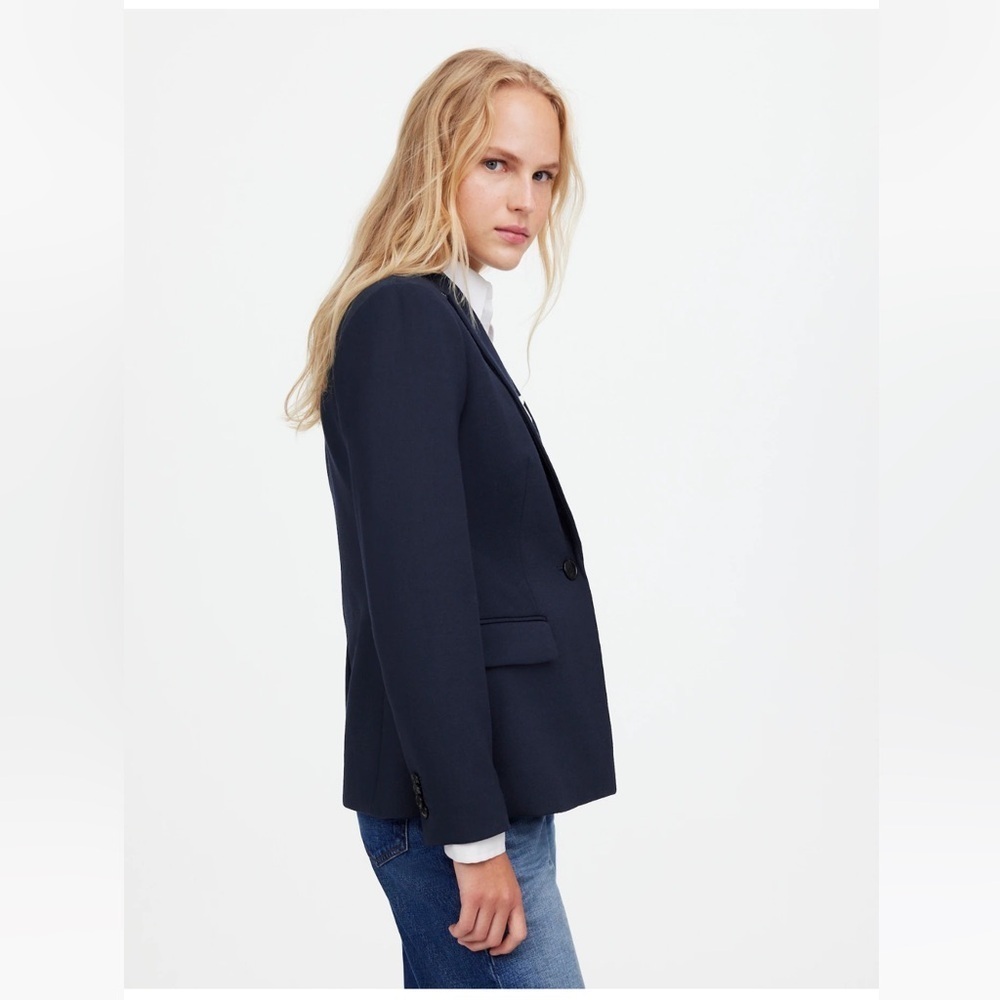 Madewell Womens The Alston Blazer Dark Navy Size 00 NS390 NEW $218 classic - Picture 3 of 13
